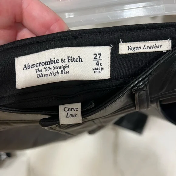 Abercrombie & Fitch Vegan Leather Pants - Black - Picture 4 of 4